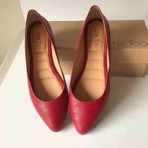Red Leather Flats- Size 9M